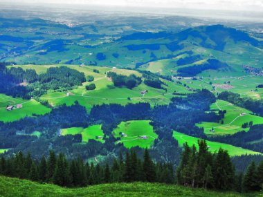 Panoramik Jakobsbad ve Gonten -: Appenzell Innerrhoden Canton, İsviçre