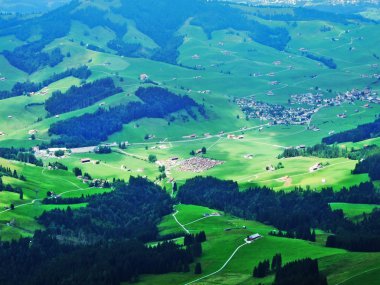 Panoramik Jakobsbad ve Gonten -: Appenzell Innerrhoden Canton, İsviçre