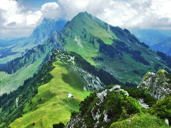 Lutispitz Peak Obertoggenburg Mountain Canton Gallen Switzerland — Stock Photo, Image