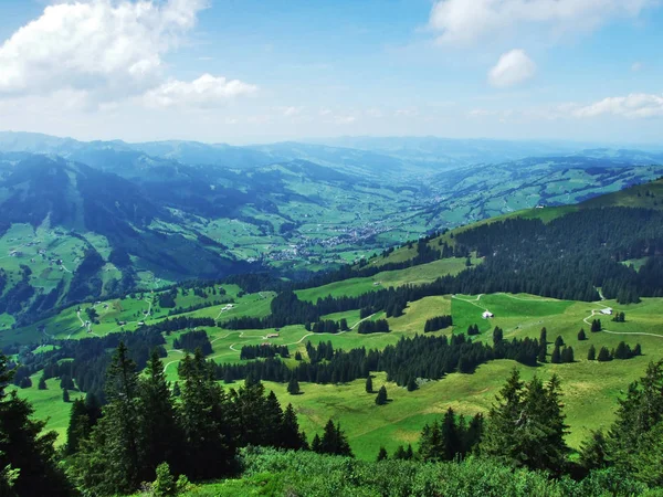 Πανοραμική Άποψη Του Τοπίου Από Obertoggenburg Βουνό Καντόνι Σεν Γκάλεν — Φωτογραφία Αρχείου