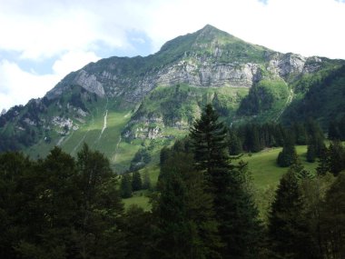 Alp peyzaj Lutisalp alanı - Canton St. Gallen, İsviçre