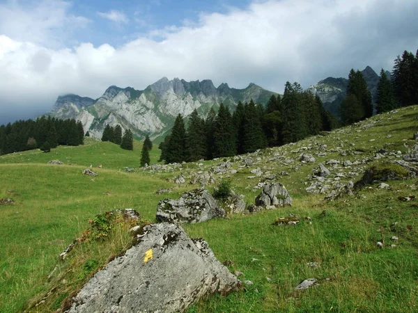 Paisaje Alpino Zona Santisalp Canton Gallen Suiza — Foto de Stock