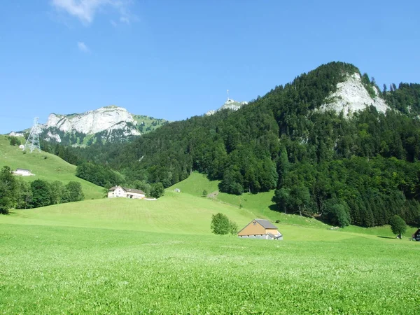 Picturesque Pastures Hills Appenzellerland Area Canton Appenzell Innerrhoden Switzerland — Stock Photo, Image