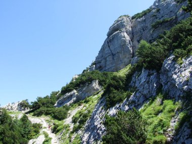 Kayalar ve doruklarına Alpstein dağ silsilesi - Appenzell Innerrhoden Canton, İsviçre