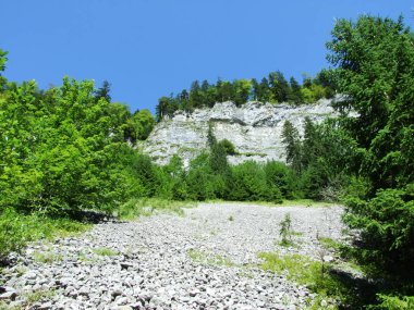 Kayalar ve doruklarına Alpstein dağ silsilesi - Appenzell Innerrhoden Canton, İsviçre