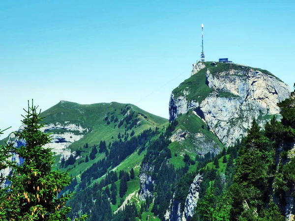 Vista Sulla Vetta Hoher Kasten Massa Alpina Alpstein Canton Appenzell — Foto Stock