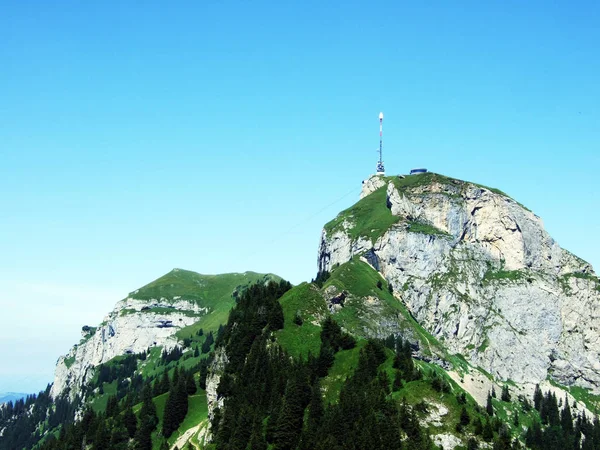 Vista Sulla Vetta Hoher Kasten Massa Alpina Alpstein Canton Appenzell — Foto Stock