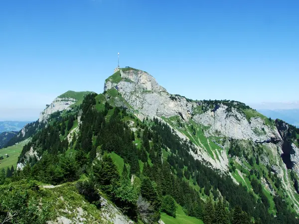 View Peak Hoher Kasten Mountain Mass Alpstein Canton Appenzell Innerrhoden — Stock Photo, Image