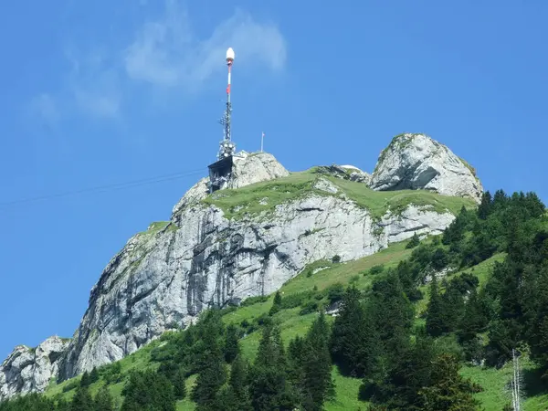 Vue Sur Sommet Hoher Kasten Dans Masse Montagne Alpstein Canton — Photo