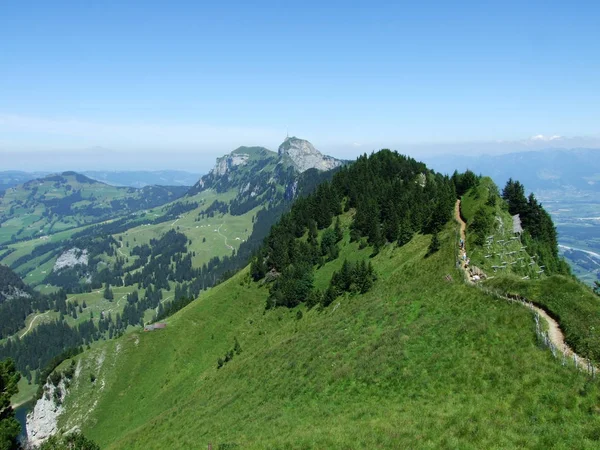 Idyllic Panorama Alpstein Mountain Range Canton Appenzell Innerrhoden Switzerland — Stock Photo, Image