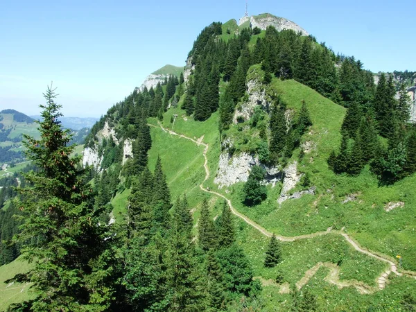 Idyllische Panorama Van Alpstein Bergketen Kanton Appenzell Innerrhoden Zwitserland — Stockfoto