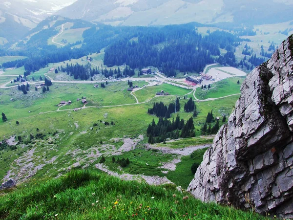 Paisagem Alpina Área Wideralp Cantão Gallen Suíça — Fotografia de Stock