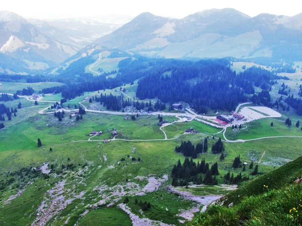 Paisaje Alpino Zona Wideralp Canton Gallen Suiza — Foto de Stock