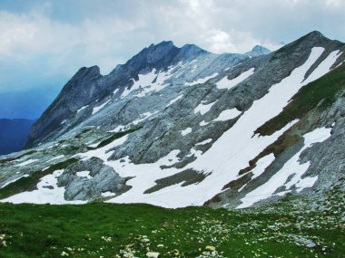 Peyzaj ve çevre Alpstein dağ silsilesi - Canton St. Gallen, İsviçre