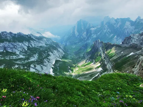 Paisaje Entorno Cordillera Alpstein Cantón Gallen Suiza —  Fotos de Stock