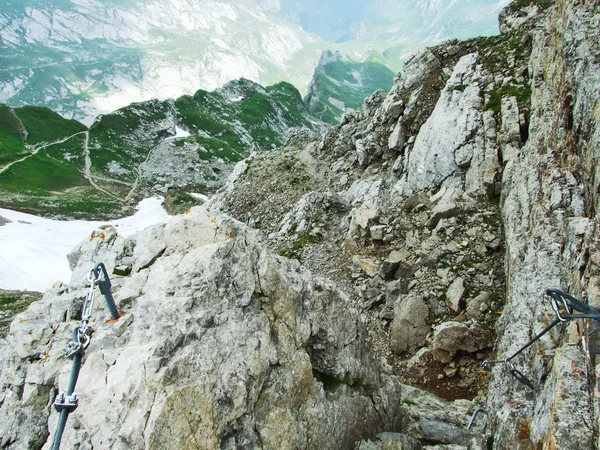 Paisagem Ambiente Cordilheira Alpstein Cantão Gallen Suíça — Fotografia de Stock