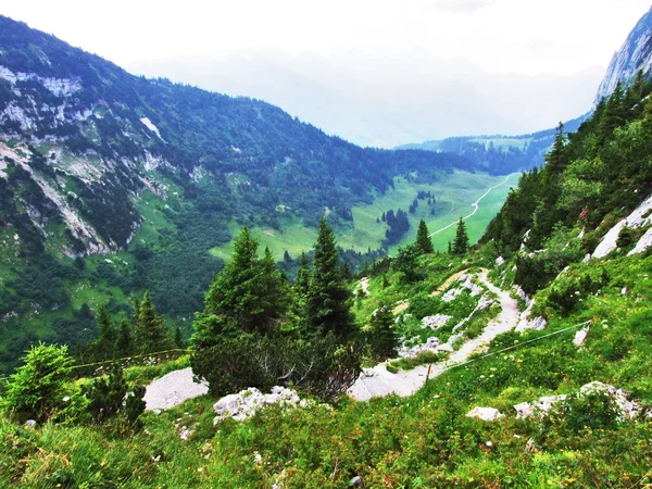 Landschap Omgeving Van Alpstein Bergketen Kanton Gallen Zwitserland — Stockfoto