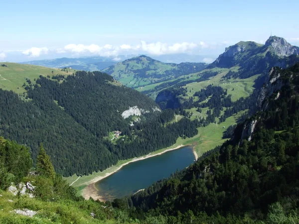 Lago Alpino Fahlensee Nella Catena Montuosa Alpstein Canton Appenzello Innerrhoden — Foto Stock