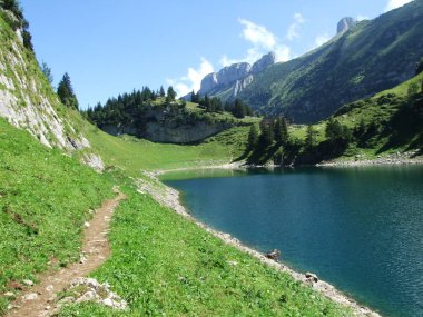 Alp Gölü Fahlensee dağ Alpstein -: Appenzell Innerrhoden Canton, İsviçre