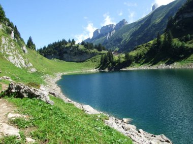 Alp Gölü Fahlensee dağ Alpstein -: Appenzell Innerrhoden Canton, İsviçre