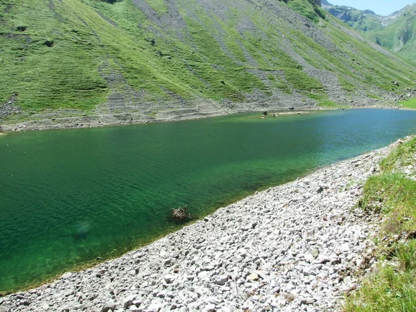 Danau Alpine Fahlensee Pegunungan Alpstein Kanton Appenzell Innerrhoden Swiss — Stok Foto