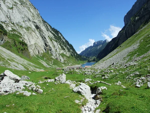 Fahlensee Göl Dağ Kitle Alpstein Appenzell Innerrhoden Canton Sviçre Üzerinden — Stok fotoğraf