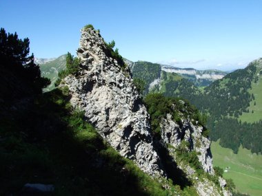 Peyzaj ve çevre Alpstein dağ silsilesi - Appenzell Innerrhoden Canton, İsviçre