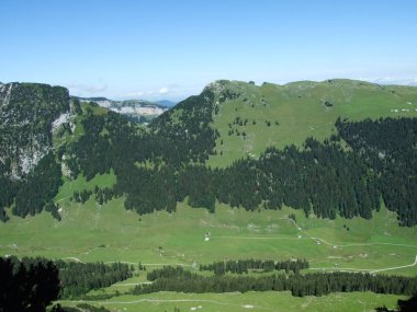 Peyzaj ve çevre Alpstein dağ silsilesi - Appenzell Innerrhoden Canton, İsviçre