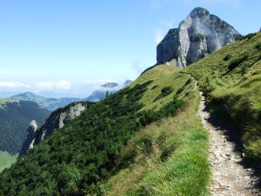 Peyzaj ve çevre Alpstein dağ silsilesi - Appenzell Innerrhoden Canton, İsviçre