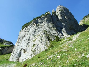 Peyzaj ve çevre Alpstein dağ silsilesi - Canton St. Gallen, İsviçre