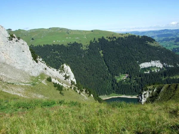 Krajobrazu Środowiska Alpstein Pasmo Górskie Kanton Appenzell Innerrhoden Szwajcaria — Zdjęcie stockowe