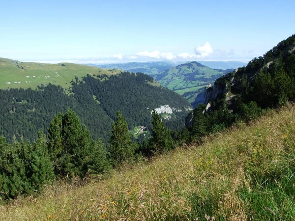 Lanskap Dan Lingkungan Pegunungan Alpstein Kanton Appenzell Innerrhoden Swiss — Stok Foto