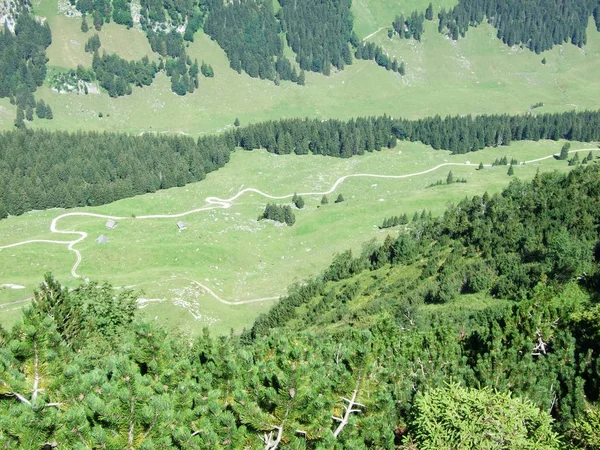 Landschap Omgeving Van Alpstein Bergketen Kanton Appenzell Innerrhoden Zwitserland — Stockfoto