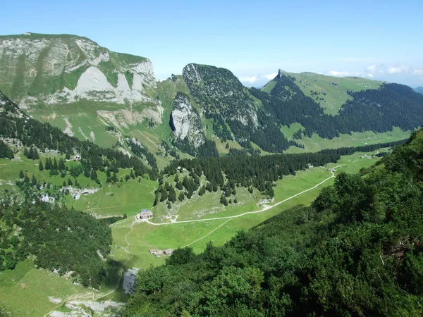 Paisagem Ambiente Cordilheira Alpstein Cantão Appenzell Innerrhoden Suíça — Fotografia de Stock