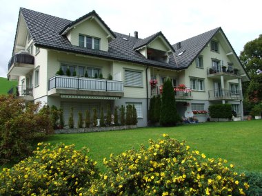 Eski geleneksel yapı ve evleri Urnasch -: Appenzell Ausserrhoden Canton, İsviçre