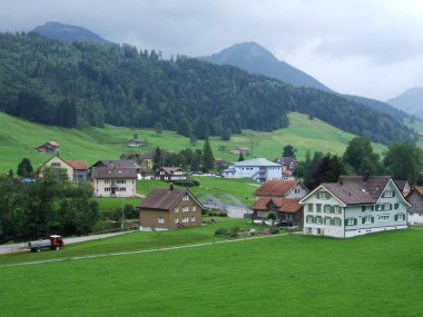 Eski geleneksel yapı ve evleri Urnasch -: Appenzell Ausserrhoden Canton, İsviçre