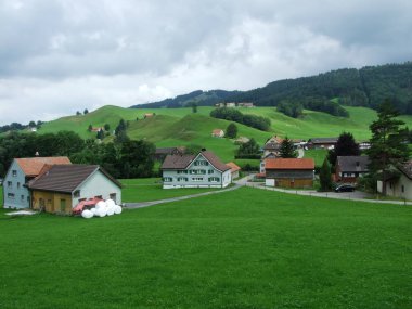 Eski geleneksel yapı ve evleri Urnasch -: Appenzell Ausserrhoden Canton, İsviçre