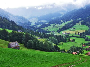 Picturesque hills, forests and pastures in Ostschweiz - Canton of Appenzell Ausserrhoden, Switzerland clipart