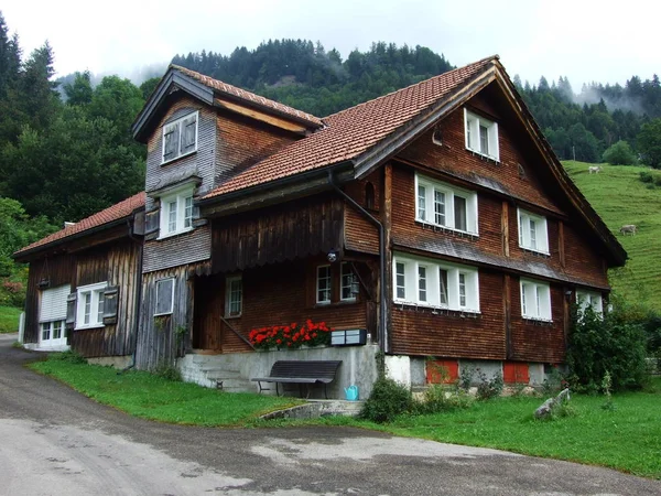 Alte Traditionsgebäude Und Häuser Urnasch Kanton Appenzell Ausserrhoden Schweiz — Stockfoto