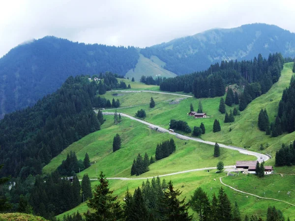 Colinas Pitorescas Florestas Pastagens Ostschweiz Cantão Appenzell Ausserrhoden Suíça — Fotografia de Stock