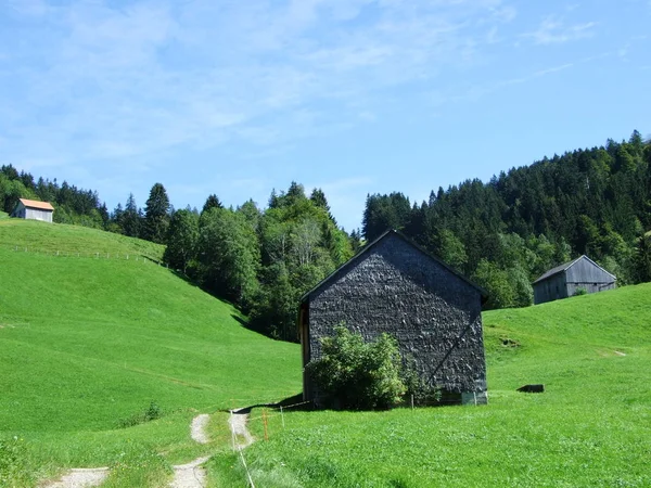 stock image Farms and pastures of the Ostschweiz region - Canton of Appenzell Ausserrhoden, Switzerland