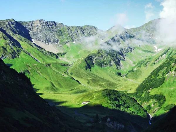 Malownicze Pastwiska Wzgórza Ostschweiz Regionie Kantonu Gallen Szwajcaria — Zdjęcie stockowe