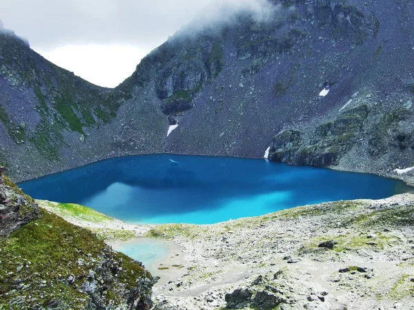 Alpské Jezero Wildsee Pod Pizol Vrchol Pohoří Glarus Alpy Kantonu — Stock fotografie