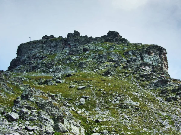 Visa Till Toppen Hochwart Berget Massa Glarus Alperna Kantonen Sankt — Stockfoto