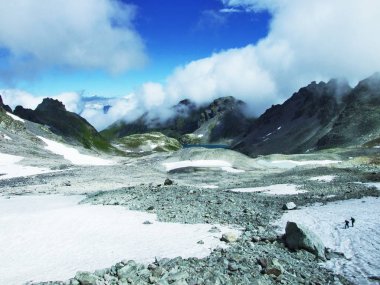 Buzul Pizolgletscher altında Pizol en yüksek dağ Glarus Alps - Canton St. Gallen, İsviçre