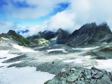 Buzul Pizolgletscher altında Pizol en yüksek dağ Glarus Alps - Canton St. Gallen, İsviçre