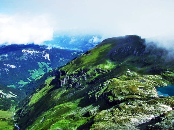 Panorama Desde Cima Hochwart Masa Montañosa Los Alpes Glarus Cantón — Foto de Stock