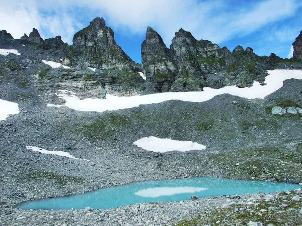 Lagos Alpinos Criados Pelo Derretimento Iceberg Cordilheira Glarus Alps Cantão — Fotografia de Stock