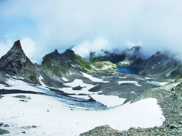 Льодовик Pizolgletscher Під Pizol Пік Гірський Хребет Glarus Альп Кантону — стокове фото