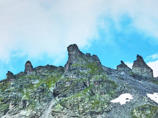 View Lavtinahorner Peak Mountain Range Glarus Alps Canton Gallen Switzerland — Stock Photo, Image